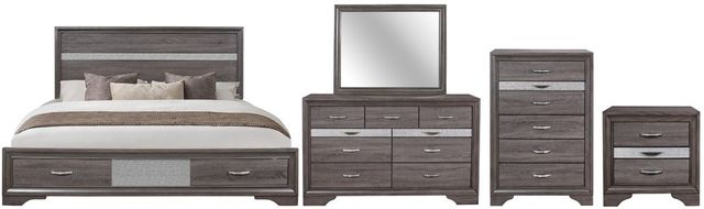 Global Furniture USA Seville 5-Piece Dark Gray King Bedroom Set-0