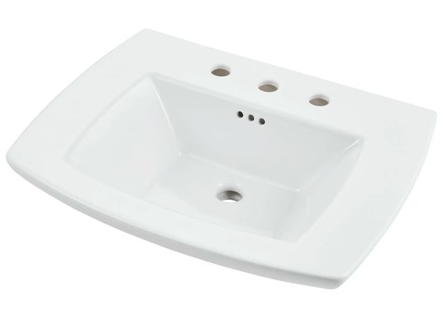 American Standard Edgemere White 8" Widespread Pedestal Sink Top-2