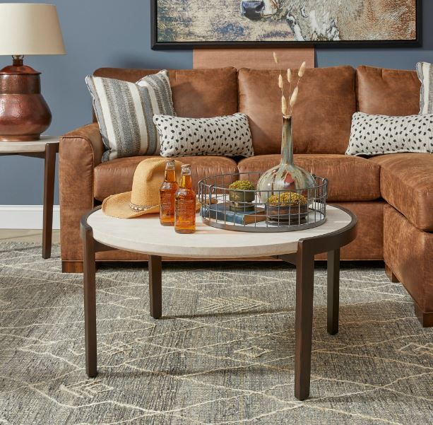 Flexsteel® Palette Beige Coffee Table with Brown Base-3