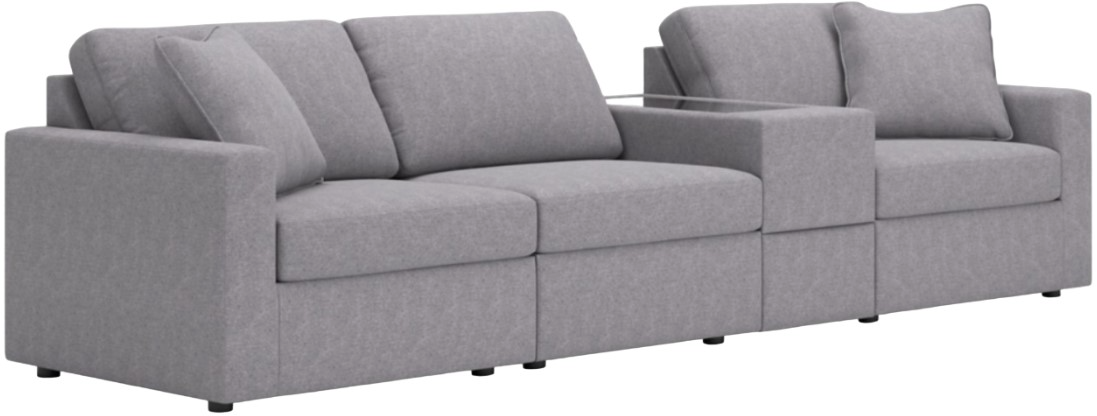 Modmax 4 Piece Modular Sectional with Storage Console Modmax 4 Piece Modular Sectional with Storage Console