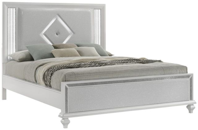 New Classic® Home Furnishings Stardust 4-Piece White California King Panel Bedroom Set-2