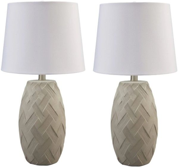 Signature Design by Ashley® Tamner 2-Piece Taupe Table Lamps-0