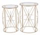 Zuo® Modern Hadrian 2-Piece Glass Top Side Tables with Gold Framework -3