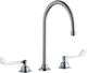 Elkay Chrome 8" Centerset Concealed Deck Faucet with 8" Gooseneck Spout and 6" Wristblade Handles-0