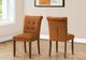 Monarch Specialties Inc. 2-Piece Orange/Walnut 38" Upholstered Dining Side Chairs Set-2