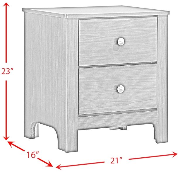 Elements International Sami White Youth Nightstand-2