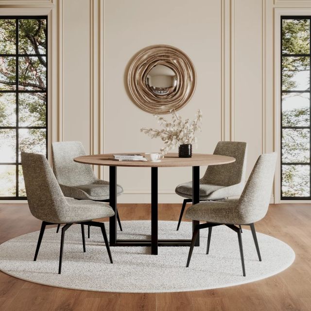 Modus Furniture CEO Beige Upholstered Swivel Dining Side Chair-1