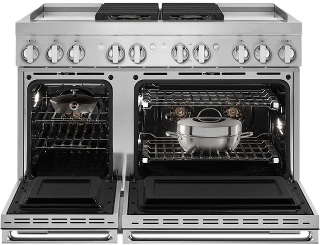 JennAir® NOIR™ 48" Stainless Steel Freestanding Dual Fuel Range-2