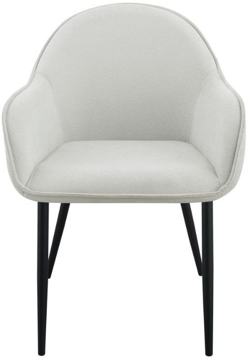 Coaster® Emma 2-Piece Black/Fog Grey Upholstered Dining Arm Chair Set-1