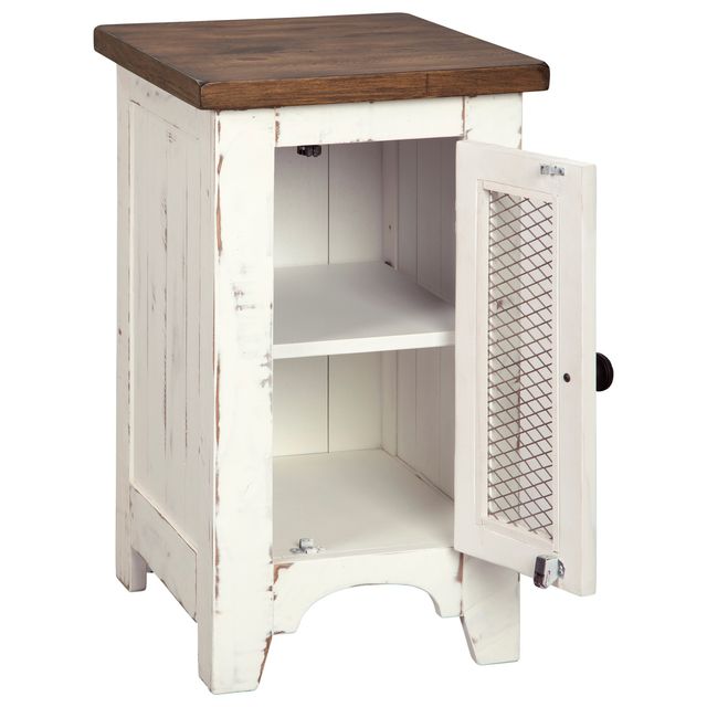 Signature Design by Ashley® Wystfield Brown Chairside End Table with Antique White Base-2