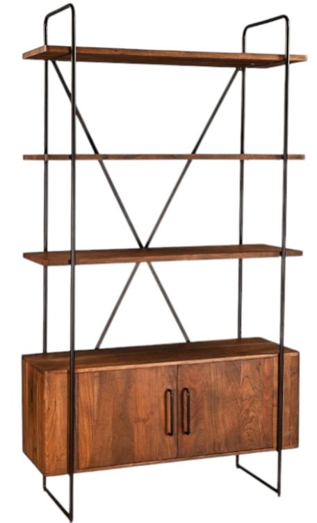 Home Trends & Design Verbania Black/Pecca Brown Bookshelf-0