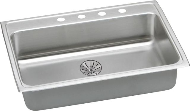 Elkay Lustertone® Classic Lustrous Satin Stainless Steel 31" x 22" x 7" 2-Hole Single Bowl Drop-in ADA Sink with Perfect Drain® and Quick-Clip-0