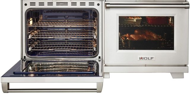 Wolf® 60" Stainless Steel Pro Style Dual Fuel Range and Infrared Charbroiler and Infrared Griddle-3