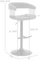 Armen Living Calista Black/Light Gray Adjustable Bar Stool-4
