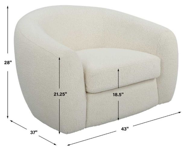 Uttermost® Capra Off-White Swivel Chair-2