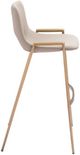 Zuo® Modern Desi Beige/Gold Barstool-1
