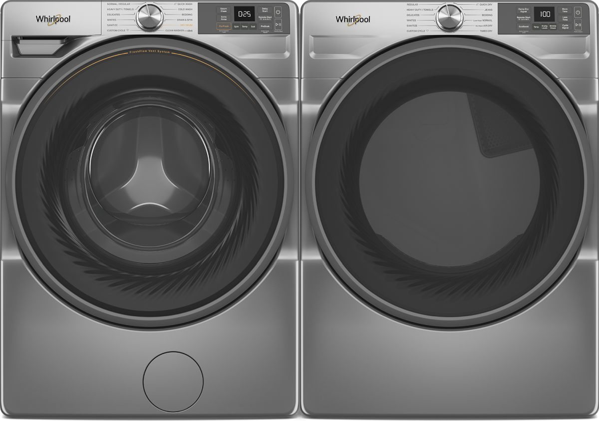 Whirlpool Front Load Pair (WFW5720RR-YWED5720RR) - Silver Whirlpool Front Load Pair (WFW5720RR-YWED5720RR) - Silver