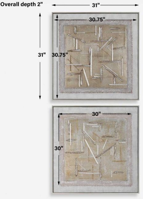 Uttermost® Unpredictable Hand 2-Piece Painted Canvas Wall Art Set-2