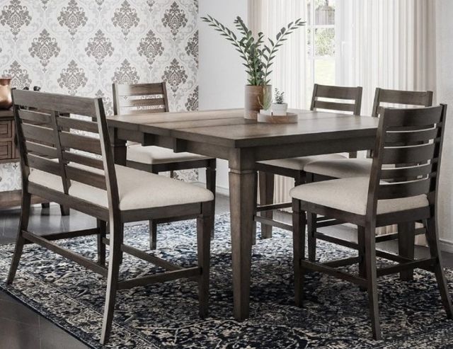 Jofran Inc. Lincoln Square 6-Piece Dark Espresso/Light Cream Counter Dining Set-1