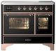 Ilve® Majestic III 40" Glossy Black Pro Style Induction Range with Triple Glass Door and Copper Trim-0