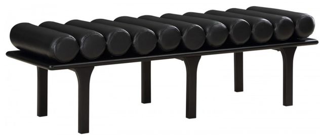 Meridian Furniture Landon Black Vegan Leather Bench-0