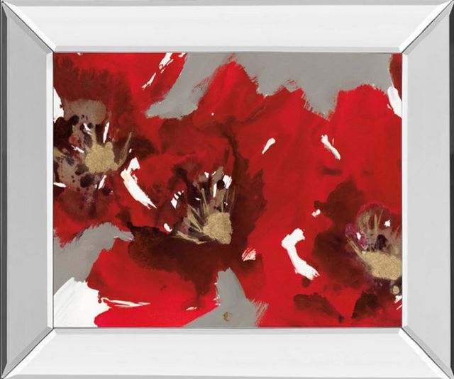Classy Art Passion for Poppies l by N. Barnes Mirror Framed Wall Art-0
