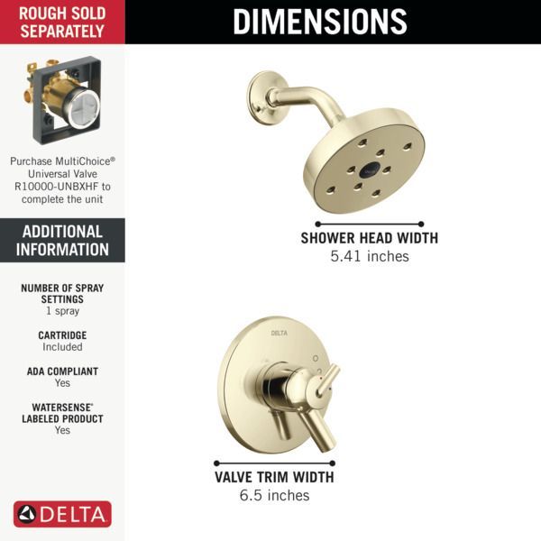 Delta Trinsic® Monitor® 17 Series H2Okinetic® Polished Nickel Shower Trim-2