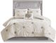 Olliix by Madison Park 4 Piece Ivory Full/Queen Malia Embroidered Cotton Reversible Duvet Cover Set-0