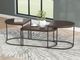 Signature Design by Ashley® Vanmore 3-Piece Dark Brown Occasional Table Set with Bronze Base-5