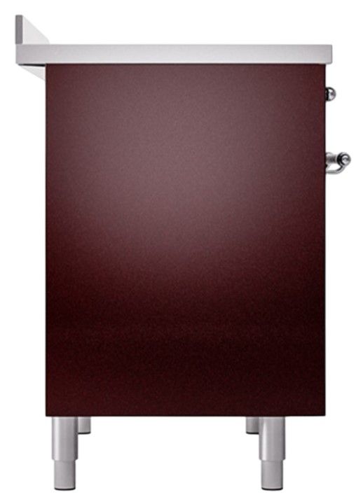 Ilve® Nostalgie II Noblesse 40'' Burgundy Pro Style Induction Range with Chrome Trim-2