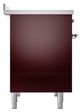 Ilve® Nostalgie II Noblesse 40'' Burgundy Pro Style Induction Range with Chrome Trim-2