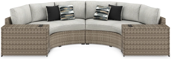 Signature Design by Ashley® Calworth 4-Piece Beige Outdoor Sectional Set-0