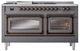 Ilve® Nostalgie II Noblesse 60'' Graphite Matte Pro Style Dual Fuel Range with Burnished Trim-1