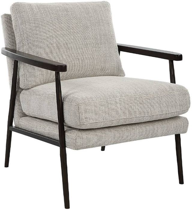 Uttermost® Sebastian Dark Bronze/Ivory Accent Chair-0