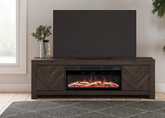 Signature Design by Ashley® Cayboni Black 71" TV Stand with Electric Fireplace-5