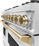 ZLINE Classic Autograph Edition 48" Stainless Steel Pro Style Dual Fuel Range with Champagne Bronze Accents-4