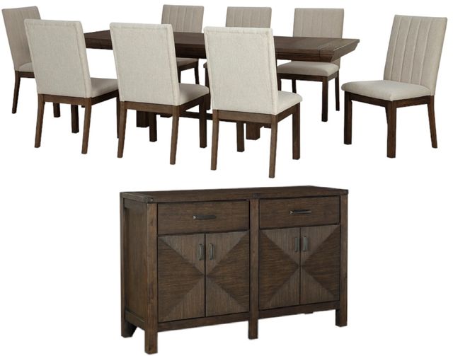 Millennium® by Ashley® Dellbeck 10-Piece Brown Dining Room Set-0