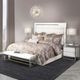 Michael Amini® State St. Glossy White/White California King Upholstered Panel Bed-1