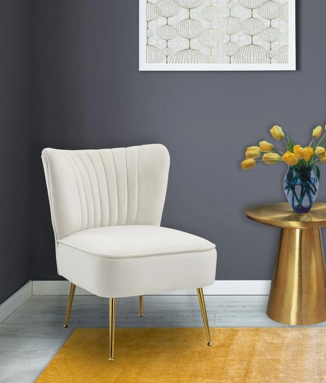Meridian Furniture Tess Cream Velvet Chair-3