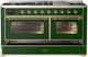Ilve® Majestic III 60" Emerald Green Pro Style Dual Fuel Liquid Propane Range with Triple Glass Door and Brass Trim-1