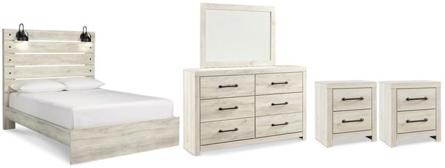 Signature Design by Ashley® Cambeck 5-Piece Whitewash Queen Panel Bed Set-0