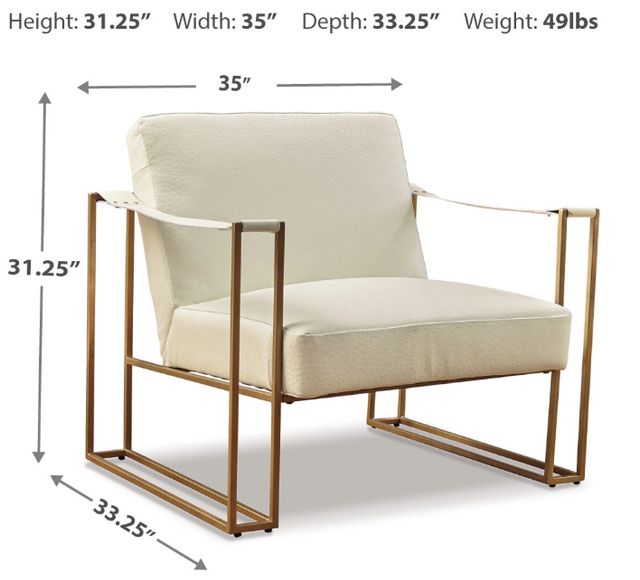 Signature Design by Ashley® Kleemore Cream/Gold Accent Chair-3