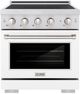 ZLINE Autograph Edition Paramount 30" Stainless Steel Pro Style Induction Range with White Matte Door-0