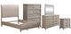 Liberty Furniture Belmar 5-Piece Silver Champagne/Washed Taupe Queen Upholstered Sleigh Bedroom Set-0