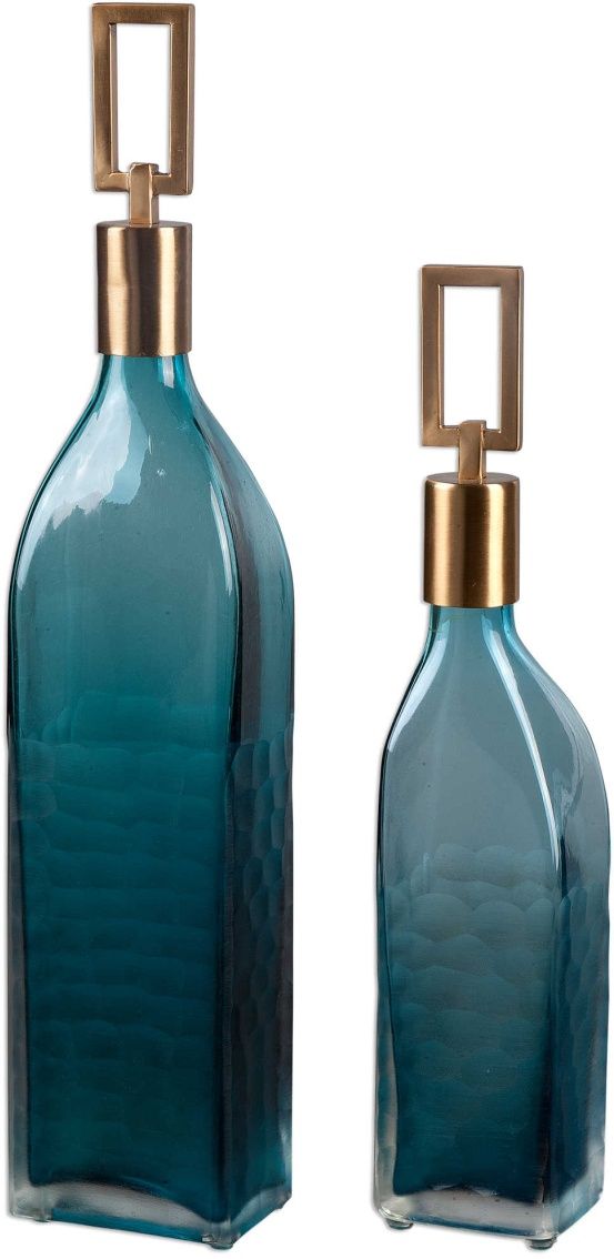 Uttermost® Annabella 2-Piece Teal Green Bottle Set-0