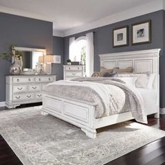 Liberty Furniture Abbey Park 4-Piece Antique White Queen Bed Set
