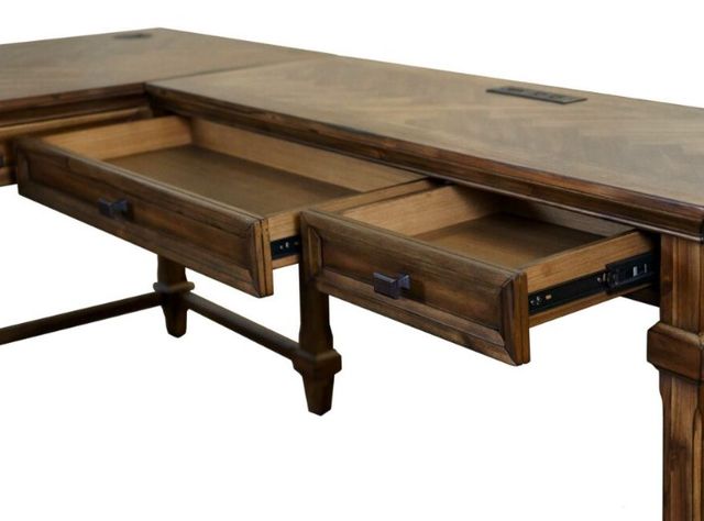 Martin Furniture Porter Natural Open L-Desk with Return-2