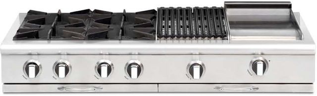 Capital Cooking Culinarian 48" Stainless Steel Pro-Style Gas Rangetop with 6 Open Burners-0