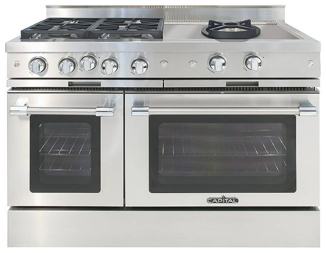 Capital Cooking™ Classic Chef 48" Stainless Steel Sealed Burner Pro Style Gas Range with Open Power Wok-0