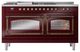 Ilve® Nostalgie II Noblesse 60'' Burgundy Pro Style Dual Fuel Range with Burnished Trim-1